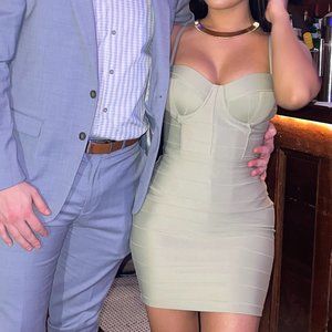 Sage gress bandage dress